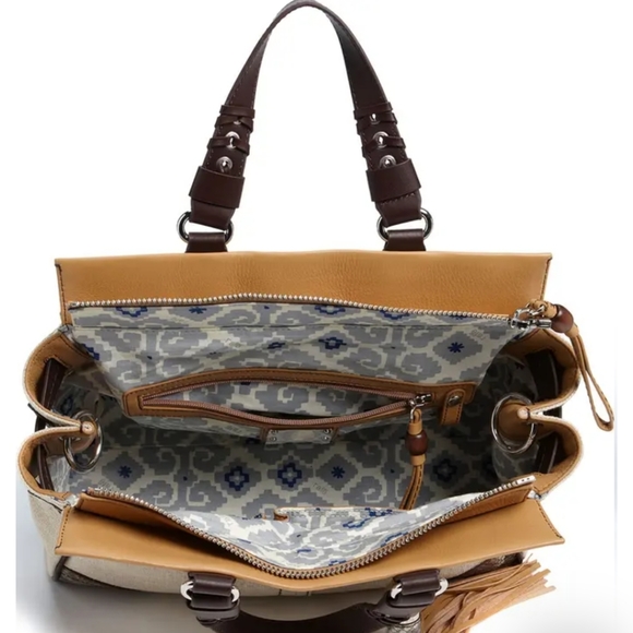 Rafe leather and linen purse - Picture 3 of 10